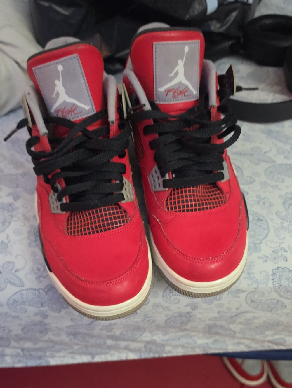 Jordsn 4 Red Athletic Sneakers